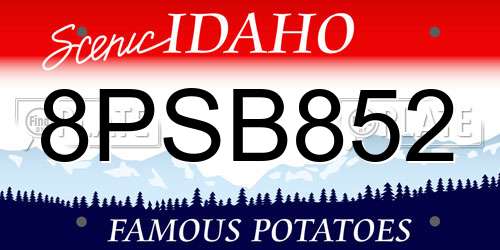 8PSB852 Idaho License Plate
