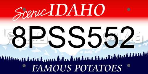8PSS552 Idaho License Plate
