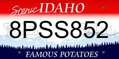 8PSS852 Idaho License Plate