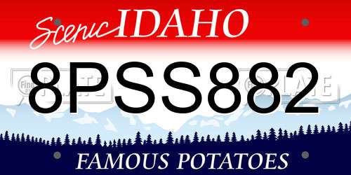 8PSS882 Idaho License Plate