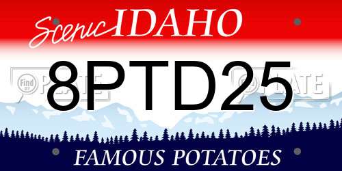 8PTD25 Idaho License Plate