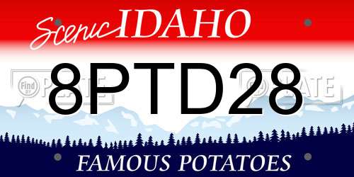 8PTD28 Idaho License Plate