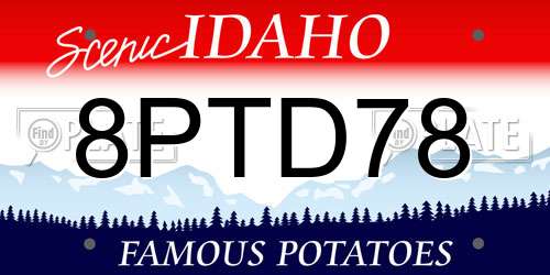 8PTD78 Idaho License Plate