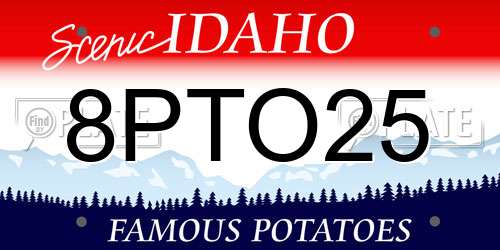 8PTO25 Idaho License Plate