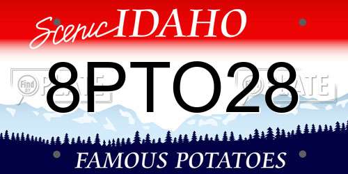 8PTO28 Idaho License Plate