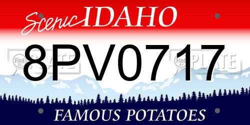 8PV0717 Idaho License Plate