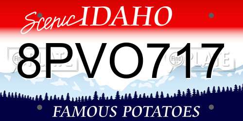 8PVO717 Idaho License Plate
