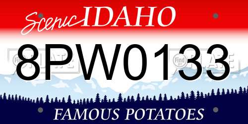 8PW0133 Idaho License Plate