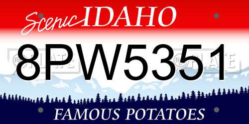 8PW5351 Idaho License Plate