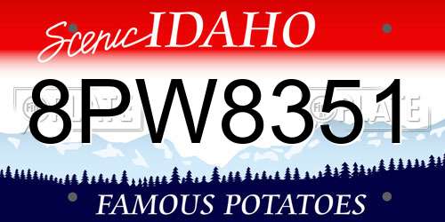 8PW8351 Idaho License Plate