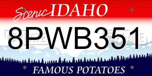 8PWB351 Idaho License Plate