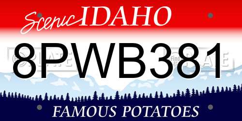 8PWB381 Idaho License Plate