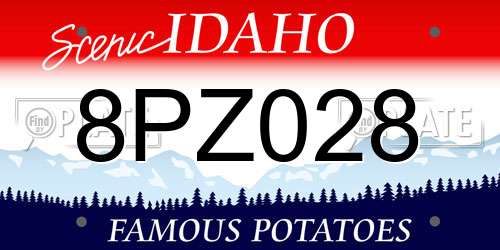 8PZ028 Idaho License Plate