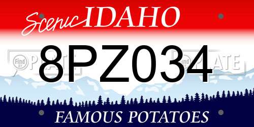 8PZ034 Idaho License Plate