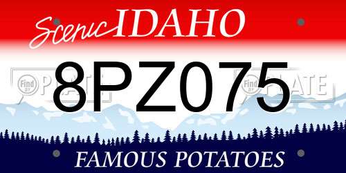 8PZ075 Idaho License Plate
