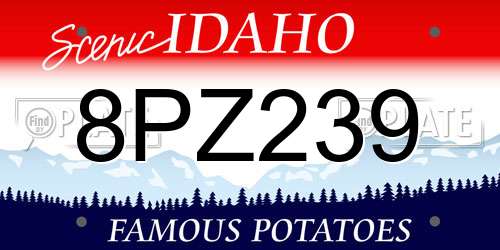 8PZ239 Idaho License Plate