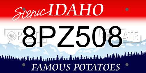 8PZ508 Idaho License Plate