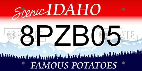 8PZB05 Idaho License Plate