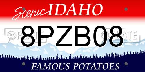8PZB08 Idaho License Plate