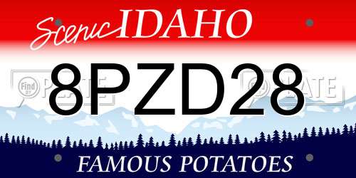 8PZD28 Idaho License Plate