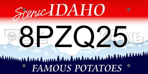 8PZQ25 Idaho License Plate