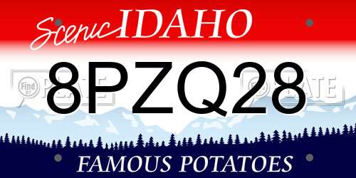 8PZQ28 Idaho License Plate