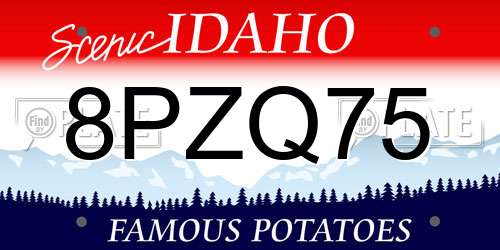 8PZQ75 Idaho License Plate