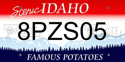8PZS05 Idaho License Plate