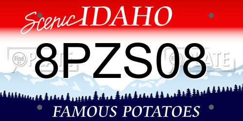8PZS08 Idaho License Plate