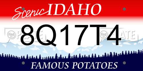 8Q17T4 Idaho License Plate