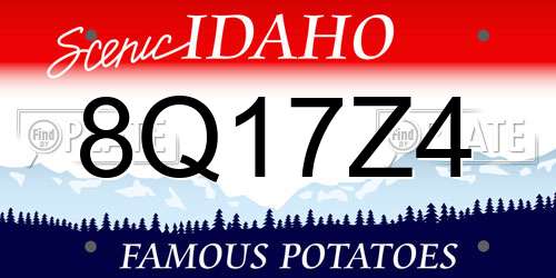 8Q17Z4 Idaho License Plate
