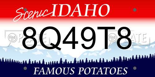8Q49T8 Idaho License Plate