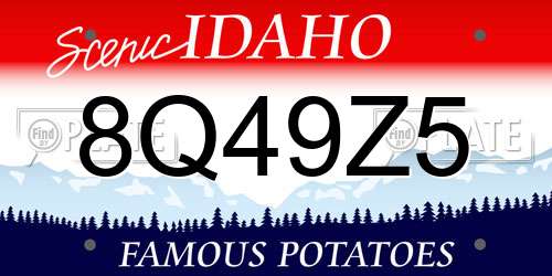8Q49Z5 Idaho License Plate