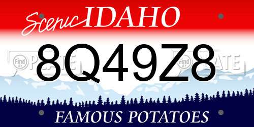8Q49Z8 Idaho License Plate