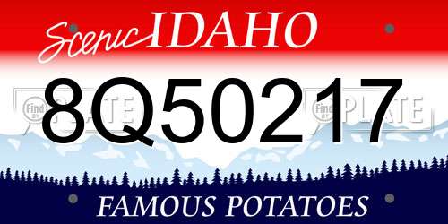 8Q50217 Idaho License Plate