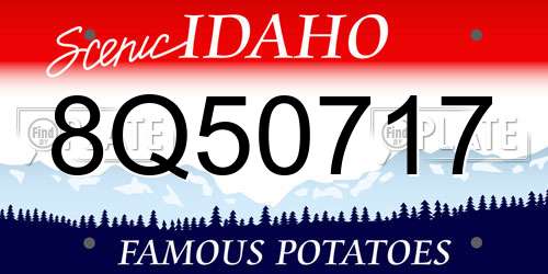 8Q50717 Idaho License Plate
