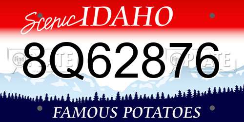 8Q62876 Idaho License Plate