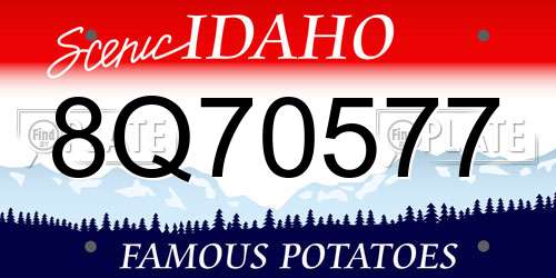 8Q70577 Idaho License Plate