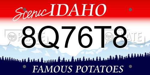 8Q76T8 Idaho License Plate