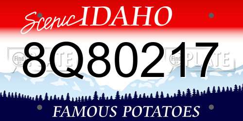 8Q80217 Idaho License Plate