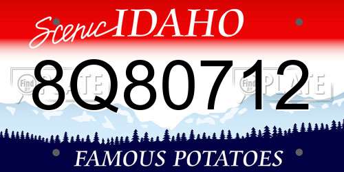 8Q80712 Idaho License Plate