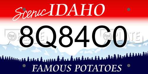 8Q84C0 Idaho License Plate
