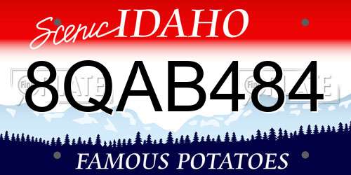 8QAB484 Idaho License Plate