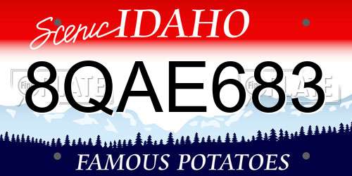 8QAE683 Idaho License Plate