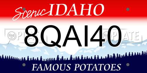 8QAI40 Idaho License Plate