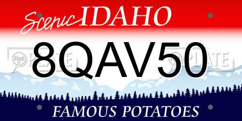 8QAV50 Idaho License Plate