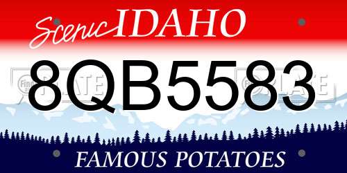 8QB5583 Idaho License Plate