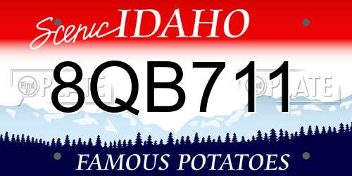 8QB711 Idaho License Plate