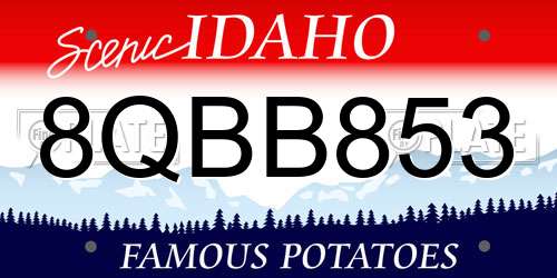 8QBB853 Idaho License Plate