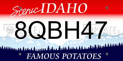 8QBH47 Idaho License Plate